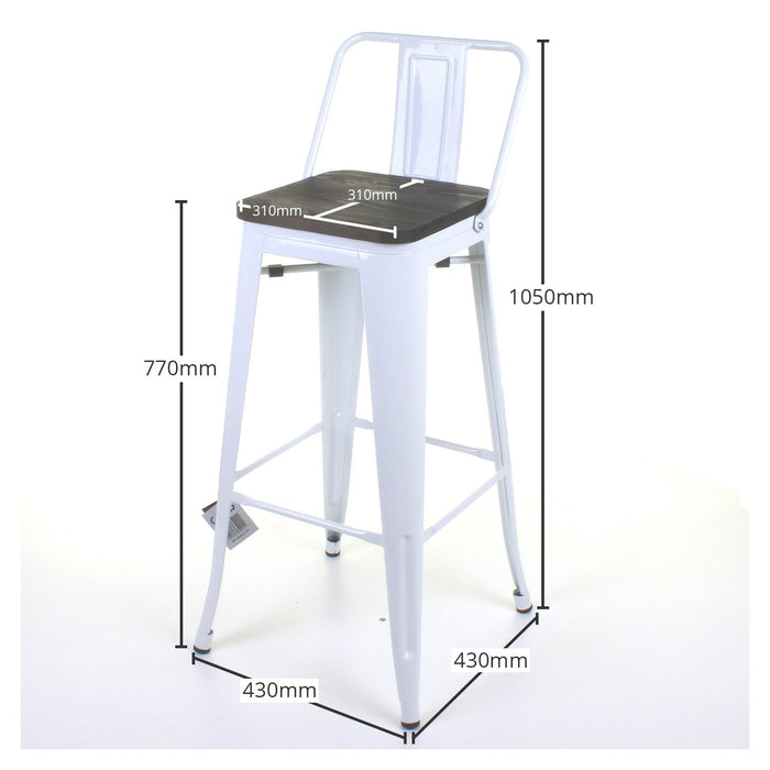 Tolix Style Milan Bar Stool - White