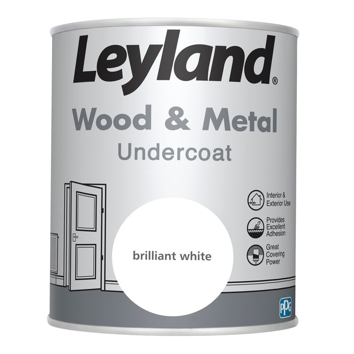 Leyland  Wood & Metal Undercoat  Brilliant White 750ml