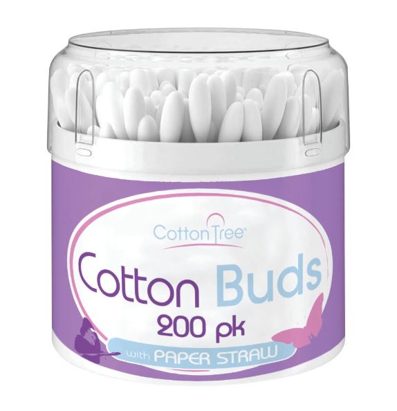 Cotton Buds with Paper Straw 200pk
