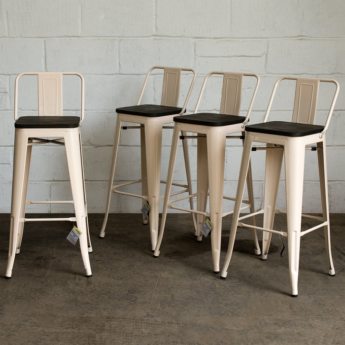 Tolix Style Milan Bar Stool - Cream