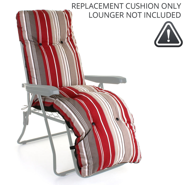 Sun Lounger CUSHION ONLY - Red Stripes