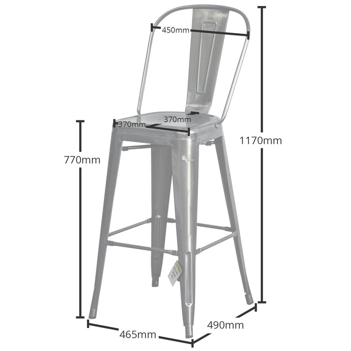 3PC Lodi Table & Pascale Bar Stool Set - Steel