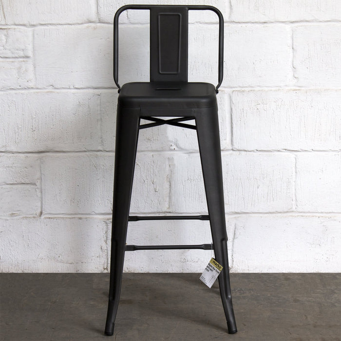 5PC Lodi Table & Naples Bar Stool Set - Onyx Matt Black