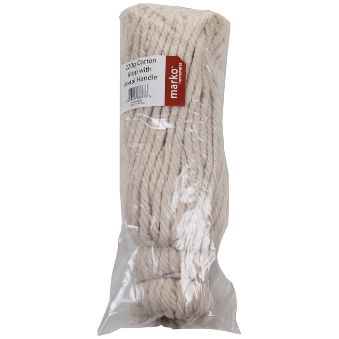 220g Cotton Mop with Metal Handle and Spare Head