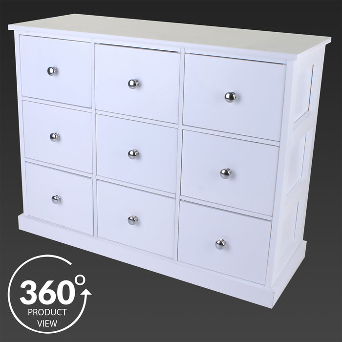9 Drawer White Chest