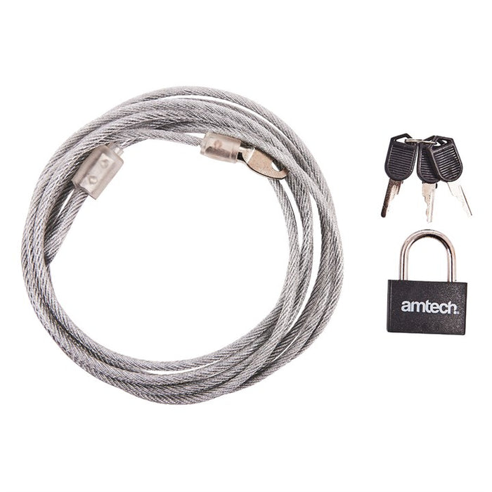 Security Cable and Padlock 3m x 4mm