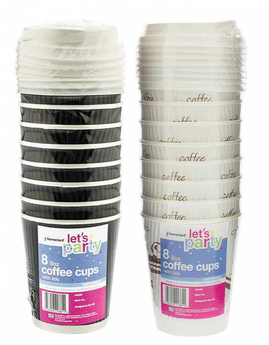 Coffee Cups with Lids 8oz 8pk
