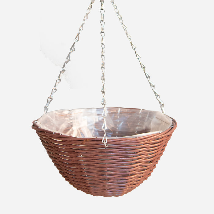 14" Willow Hanging Basket - Brown