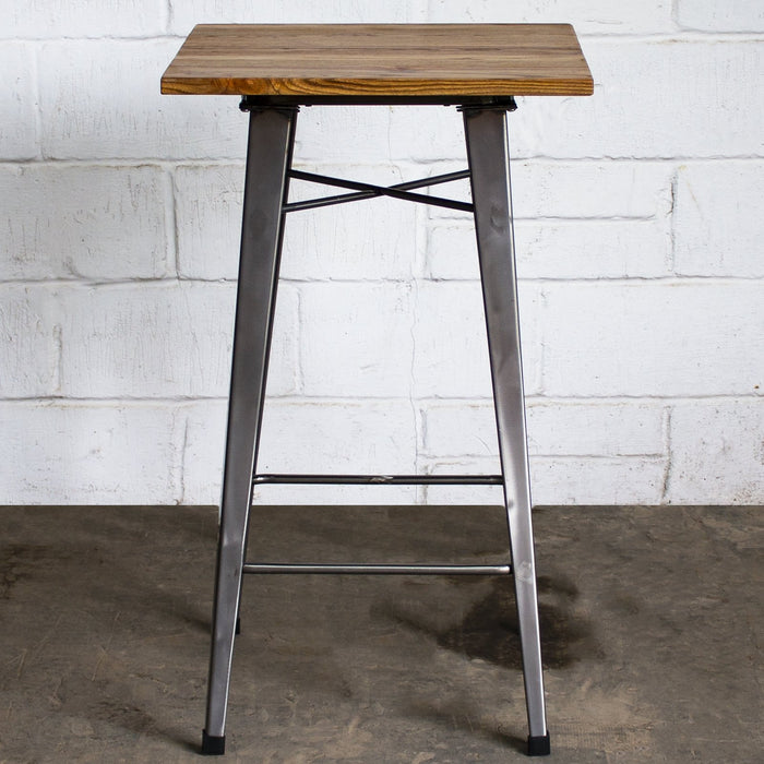 3PC Lodi Table & Naples Bar Stool Set - Steel