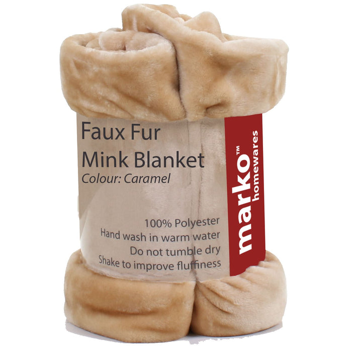Faux Fur Mink Blankets - 125cm x 150cm