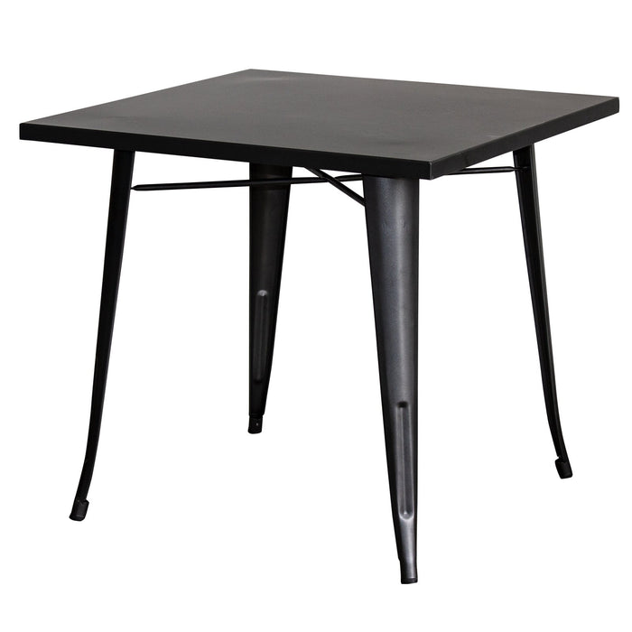 5PC Belvedere Table & Rho Stool Set - Onyx Matt Black