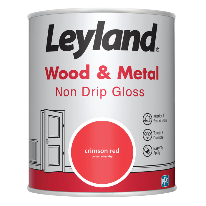 Leyland  Wood & Metal Non Drip Gloss Crimson Red 750ml