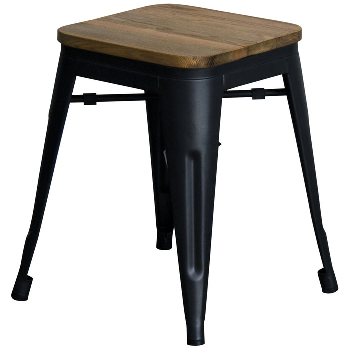 5PC Taranto Table, 2 Rho Stools & 2 Nuoro Benches Set - Onyx Matt Black