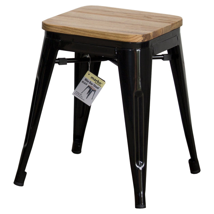 6PC Prato Table, 2 Palermo Chairs, 2 Rho Stools & Sicily Bench Set - Black