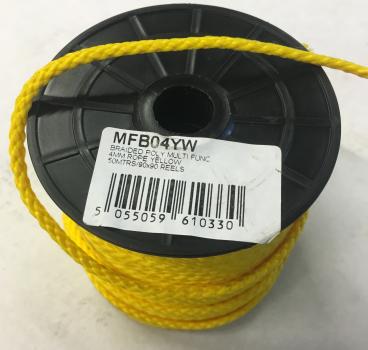 Braided Polypropylene Rope Yellow
