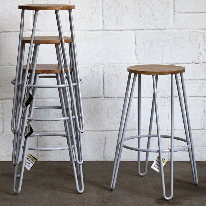 Marsala Bar Stool - Pale Grey