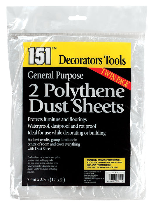 Polythene Dust Sheets 2pk