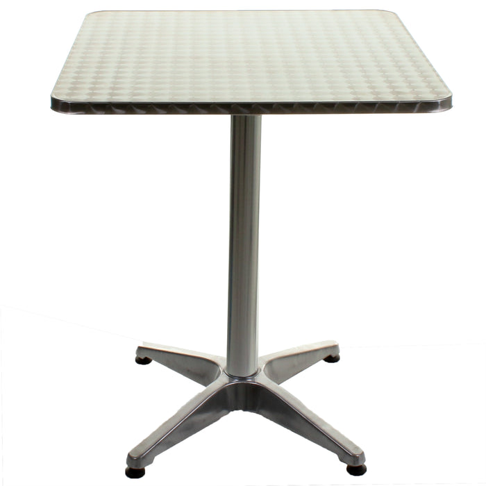 Chrome/Grey Wicker Bistro Sets - Square Table