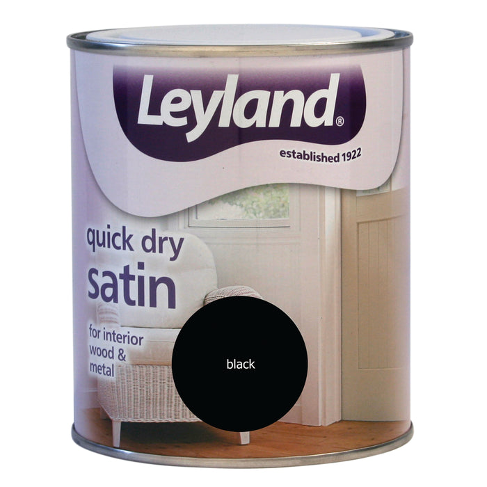 Leyland  Wood & Metal Quick Dry Satin Black 750ml
