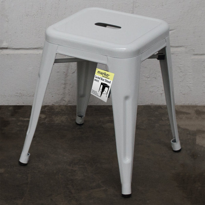 7PC Taranto Table, 3 Siena Chairs & 3 Castel Stools Set - White