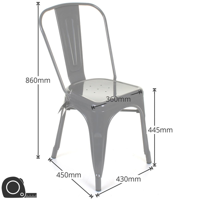 7PC Taranto Table, 3 Siena Chairs & 3 Castel Stools Set - Graphite Grey