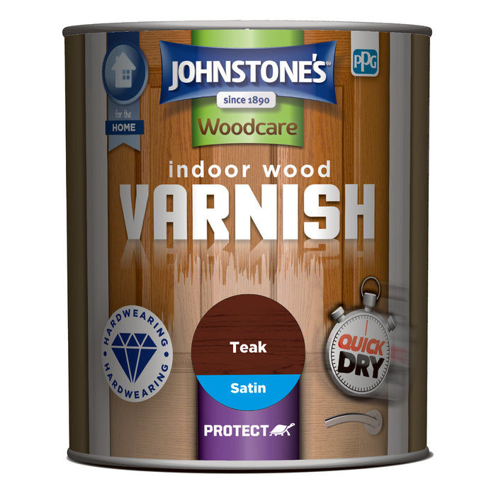 Johnstone's Indoor Varnish  Satin Teak 750ml