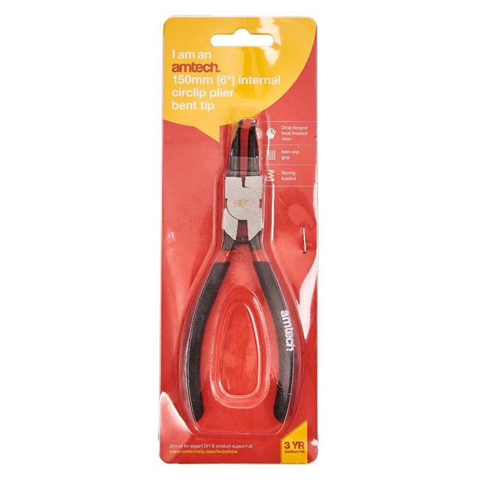 Circlip Plier Internal Bent 6"