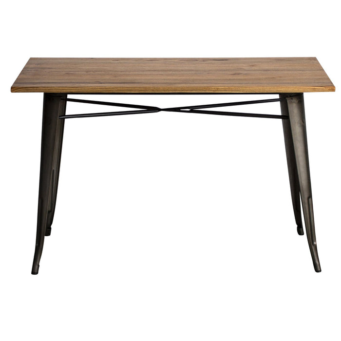 7PC Prato Table, 2 Florence Chairs & 4 Rho Stools Set - Gun Metal Grey