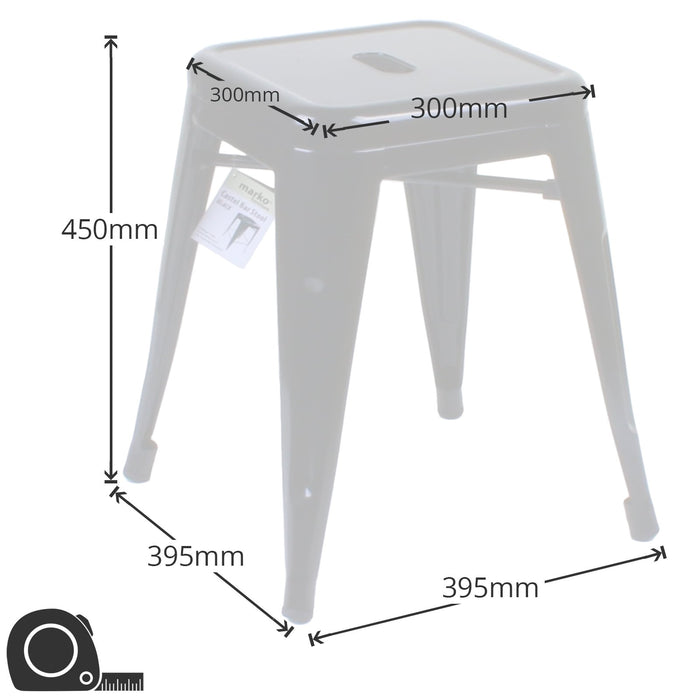 3PC Belvedere Table & Castel Stool Set - Steel