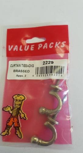 Ball end Curtain Tiebacks Brassed