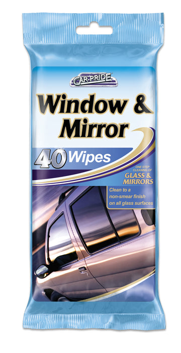 Window and Mirror Wipes 40pk