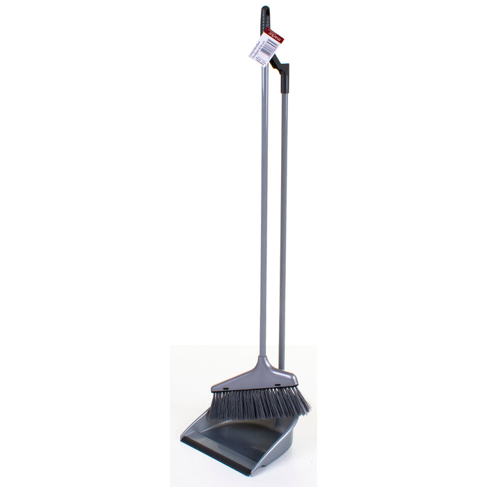 Grey Long Handled Dustpan & Brush