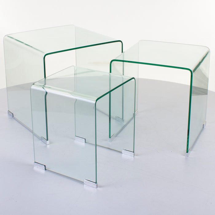 3PC Copenhagen Glass Table Set