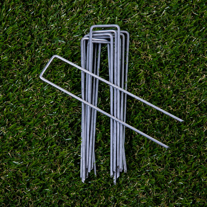 10PK Galvanised 'U' Fixing Grass Pegs