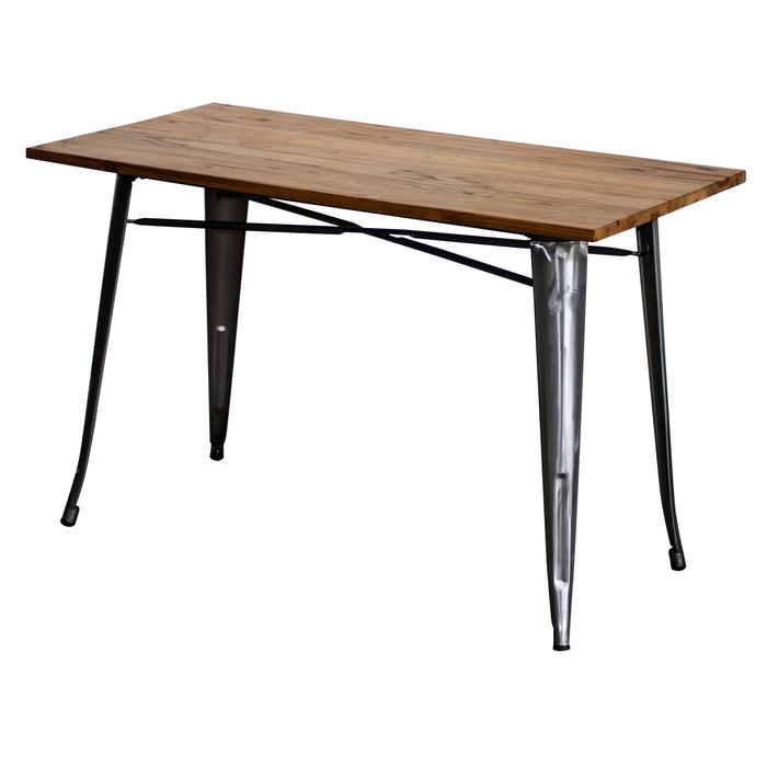 4PC Prato Table, 2 Palermo Chairs & Sicily Bench Set - Steel