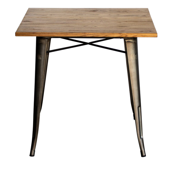 5PC Enna Table & Florence Chair Set - Gun Metal Grey