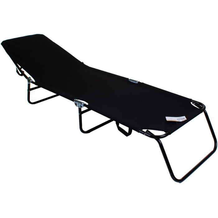 Black Folding Sun Lounger Bed