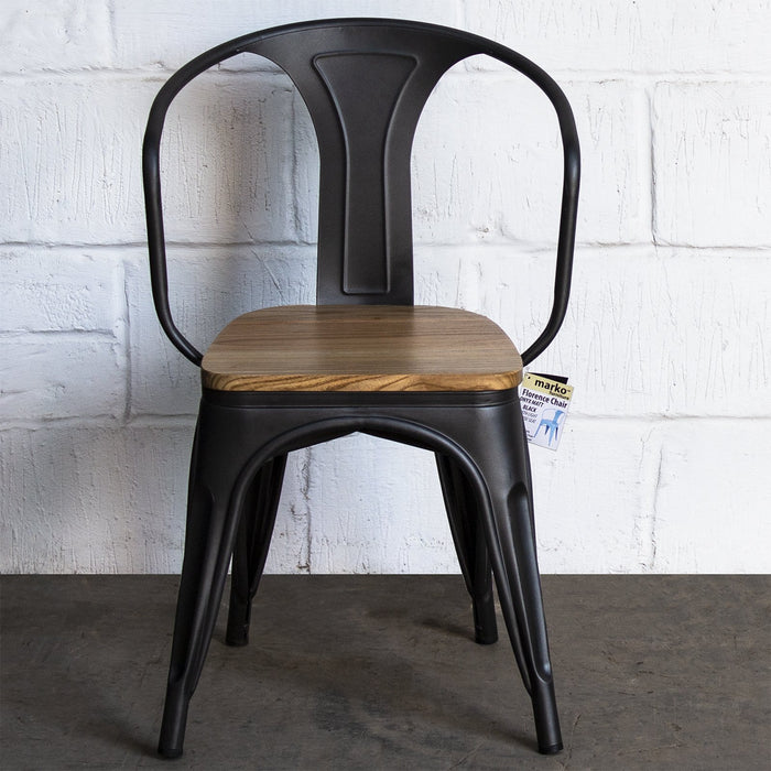3PC Enna Table & Florence Chair Set - Onyx Matt Black