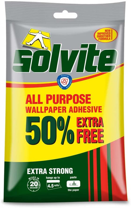 Solvite All Purpose Wallpaper Adhesive 10 Roll Plus 50%