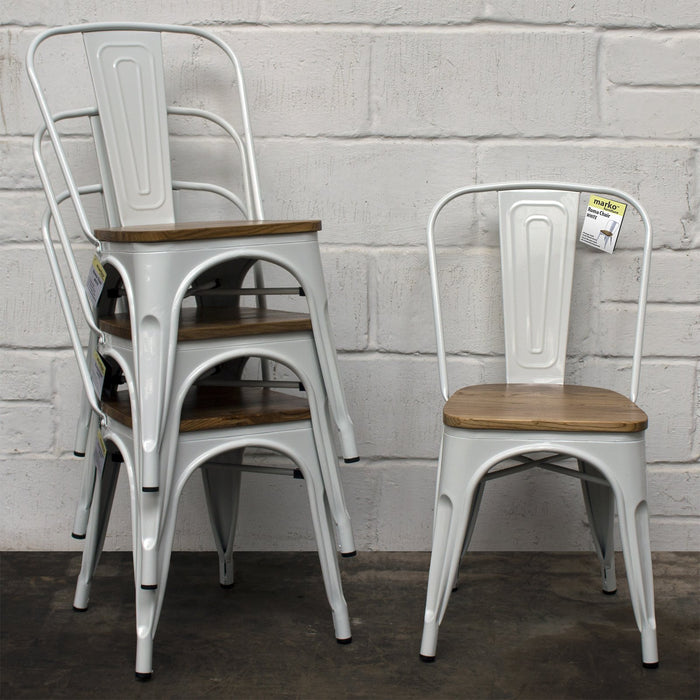7PC Prato Table, 2 Florence & 4 Palermo Chairs Set - White