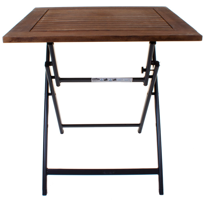 Folding Square Garden Table - Dark Brown