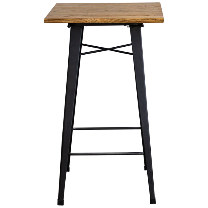 5PC Lodi Table & Firenze Bar Stool Set - Onyx Matt Black