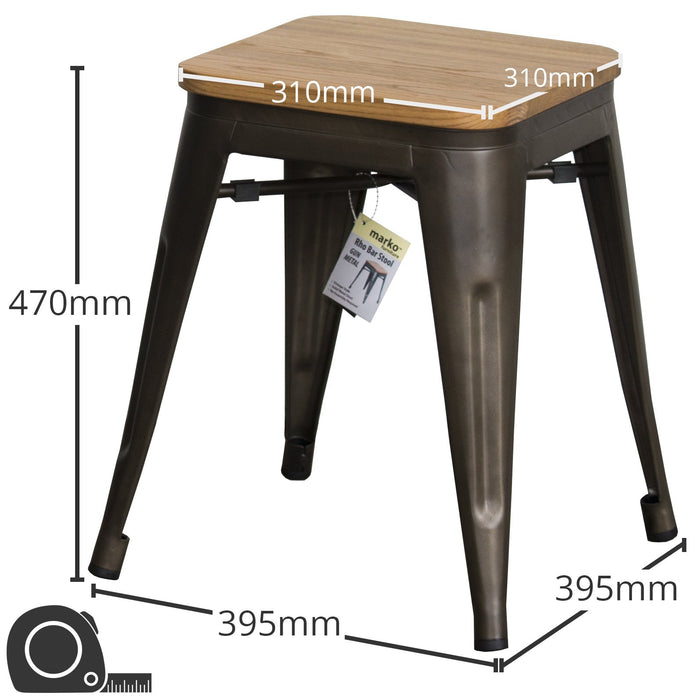 Rho Bar Stool - Gun Metal