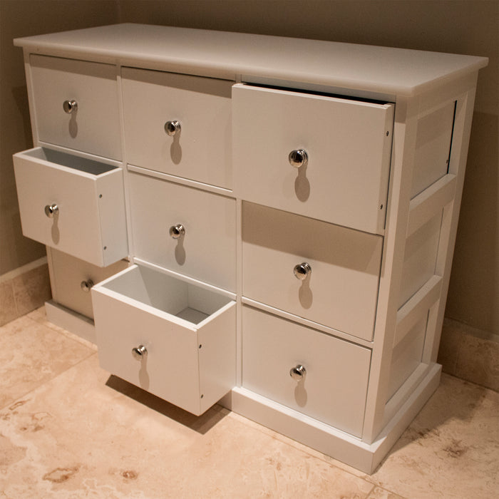 9 Drawer White Chest