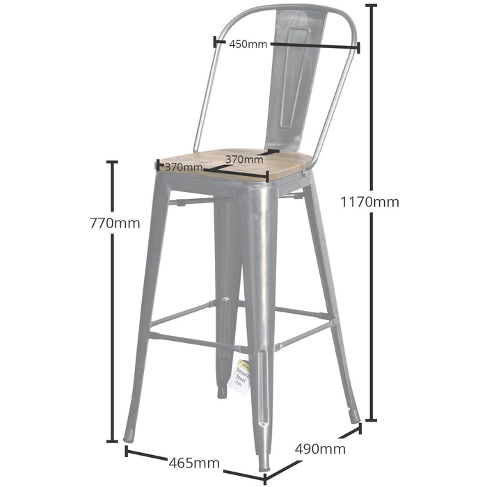 3PC Lodi Table & Soranzo Bar Stool Set - Steel