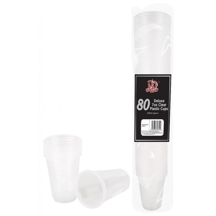 Deluxe 7oz Clear Plastic Cups - Pack of 80