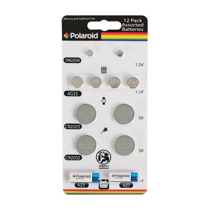 Polaroid Assorted Alkaline Batteries  12pc