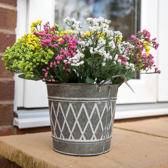 Galvanised Round Planters