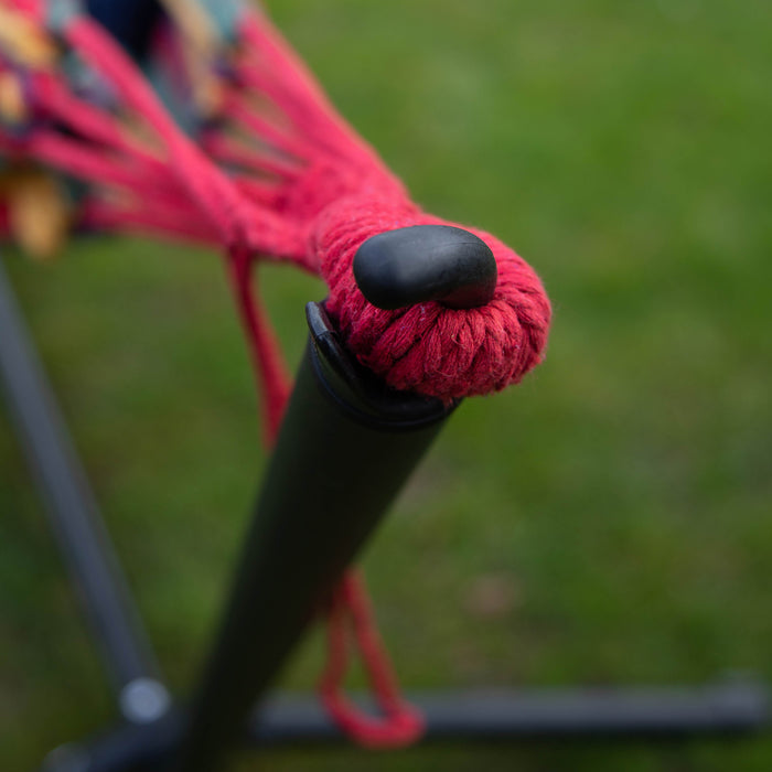 Red Striped Double Hammock & Stand Set