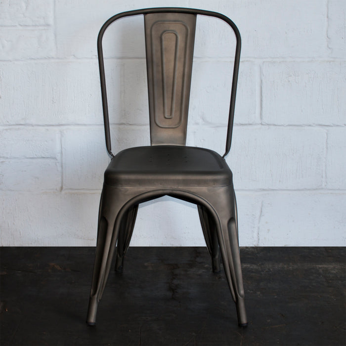 Tolix Style Siena Chair - Gun Metal